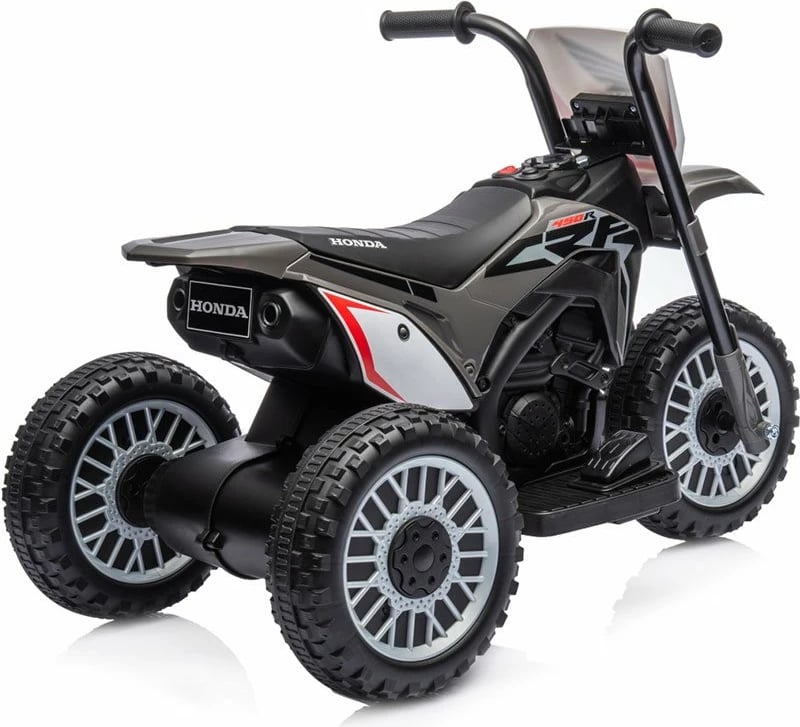 Moto elektrike fëmijësh, Milly Mally Honda CRF 450R, 6V 4.5Ah 30W, shpejtësi 2.5-3 km/h, ngarkesa 25 kg, gri