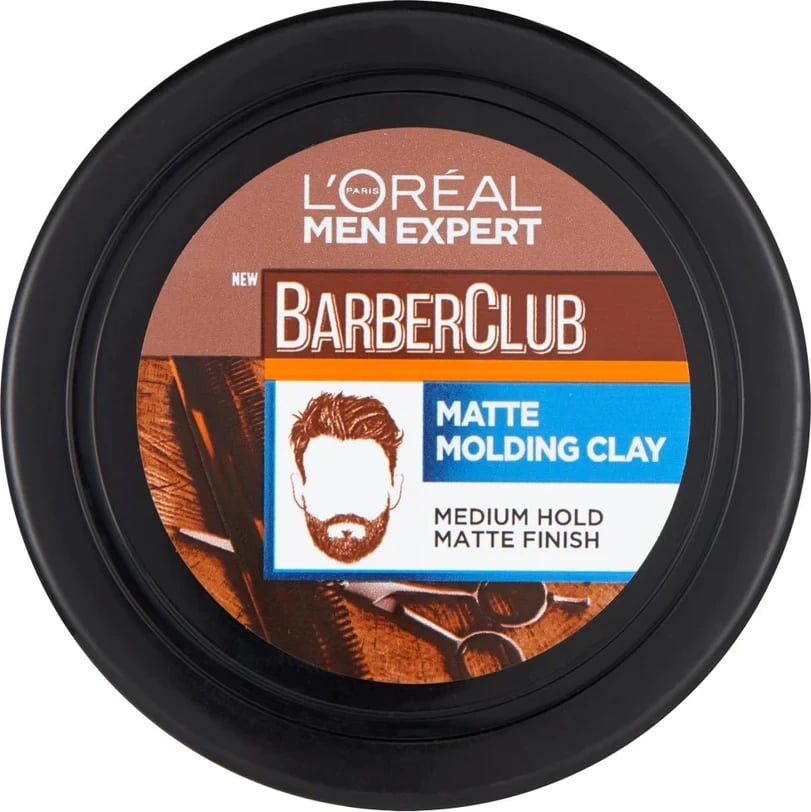 Xhel për flokë L'Oreal Men Expert Barberclub Matte Molding Clay, 75 ml