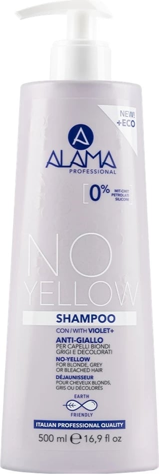 Shampon për femra Alama No Yellow kundër zverdhjes për flokë bionde dhe gri, 500ml