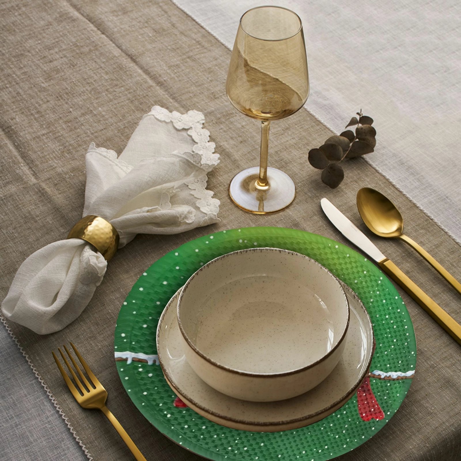 Ndamëse tavoline Hermia Concept, shumëngjyrëshe, 4 copë, 37cm