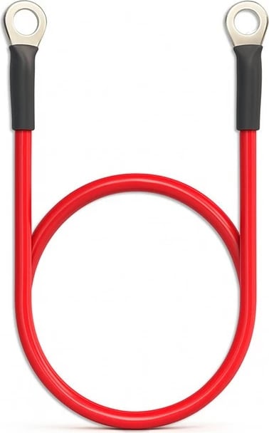 Kabllo baterie, Qoltec, 50986, 10AWG 600V, syza M8 8mm, 60cm, e kuqe