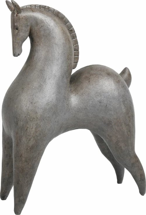 Dekor kuaj AEGEAN, polirezine, ngjyrë gri, 23x11x31cm