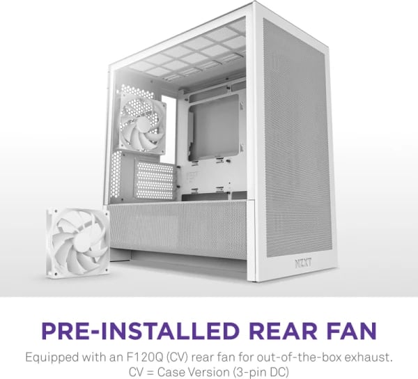 Kasë kompjuteri NZXT H3 Flow (CC-H31FW-01), e bardhë 