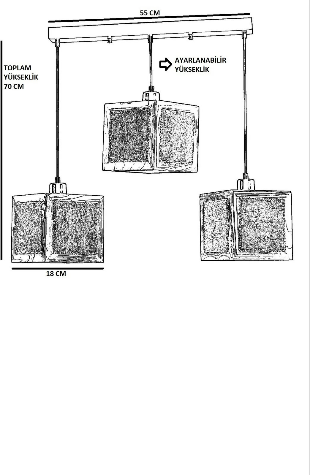Llambë tavani Opviq, dru bredhi, kapak ratan, ngjyrë arre, 8700-5
