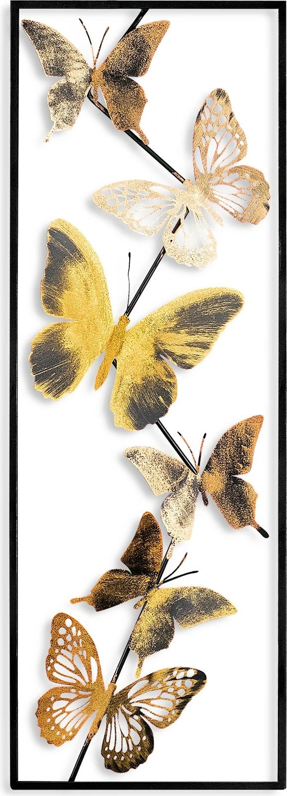 Aksesor dekorativ metalik për mur, Wallity Tavus 3, shumëngjyrësh, 32x90x4 cm