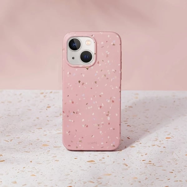 Mbështjellës UNIQ Coehl Terrazzo për iPhone 14, Rozë