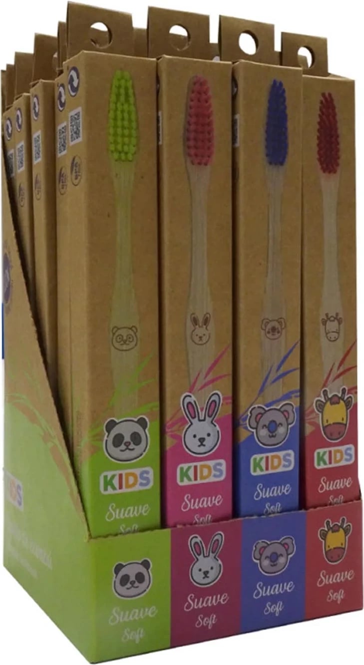 Furça dhëmbësh për fëmijë Elie Saab Lovyc bamboo, 24 copë, ngjyra të ndryshme