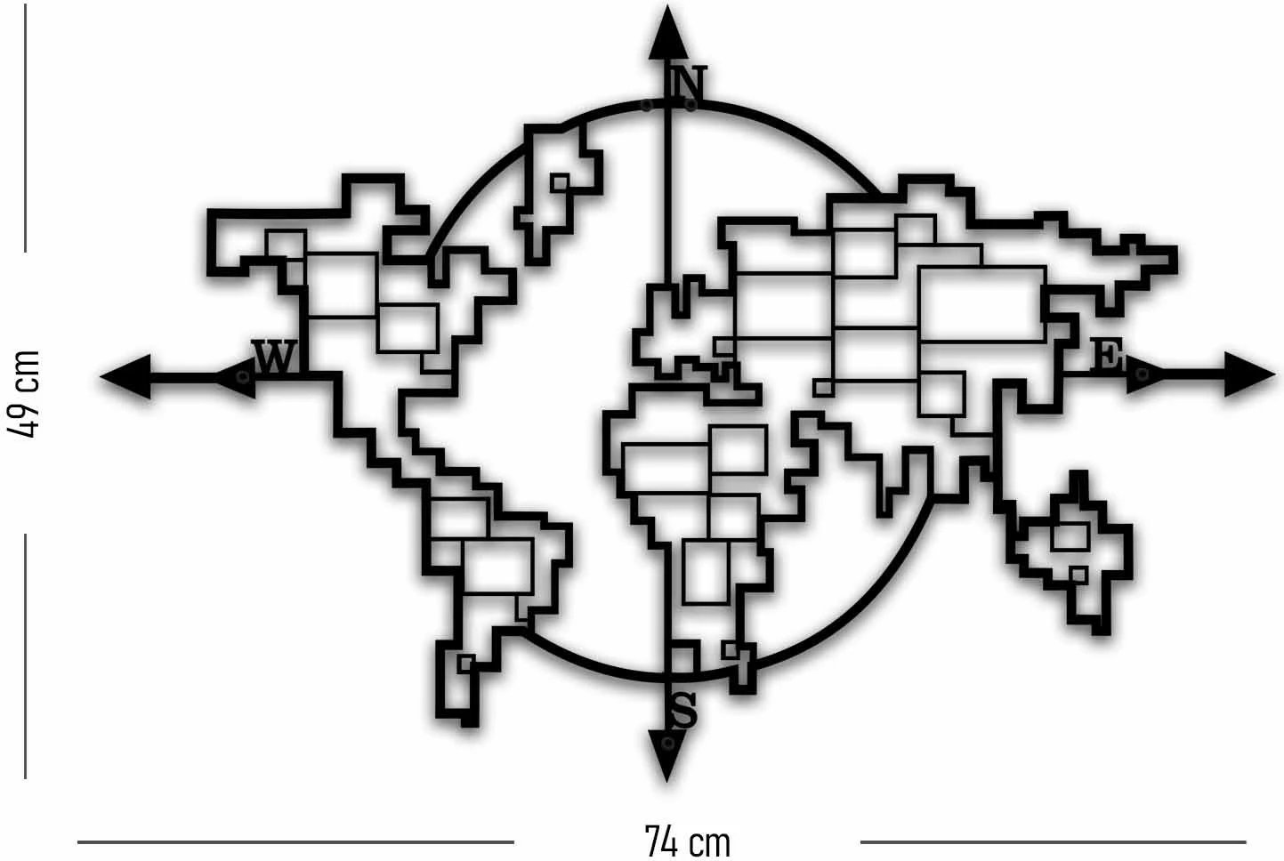 Aksesor dekorativ metalik për mur Wallity, MT - 012