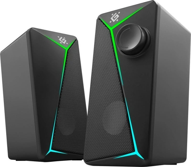 Altoparlantë kompjuteri Defender J5 2.0 6W USB/AUX me LED, të zinj