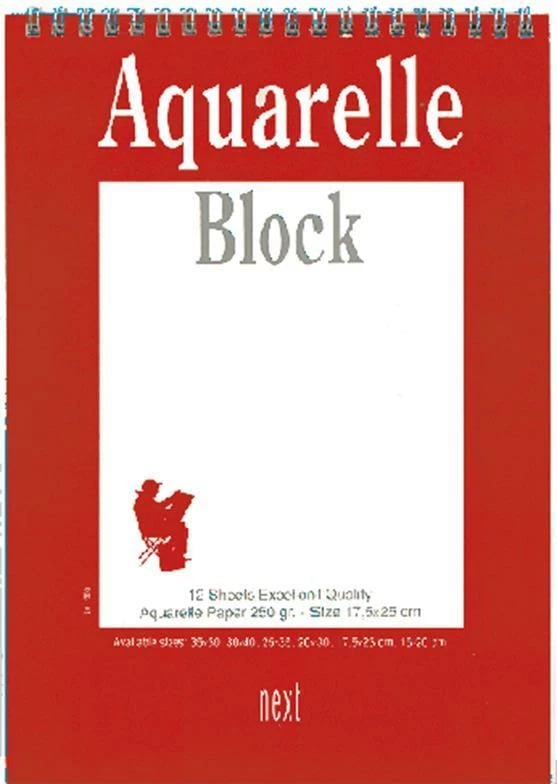 Bllok akuarel NEXT profesional 15x20cm, 12 fletë
