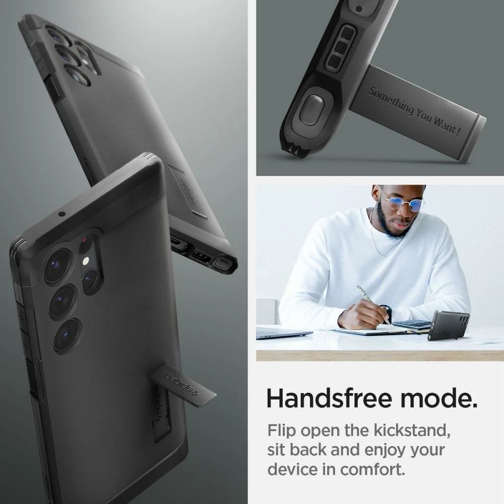 Mbështjellës Spigen Tough Armor për Samsung Galaxy S23 Ultra, i zi