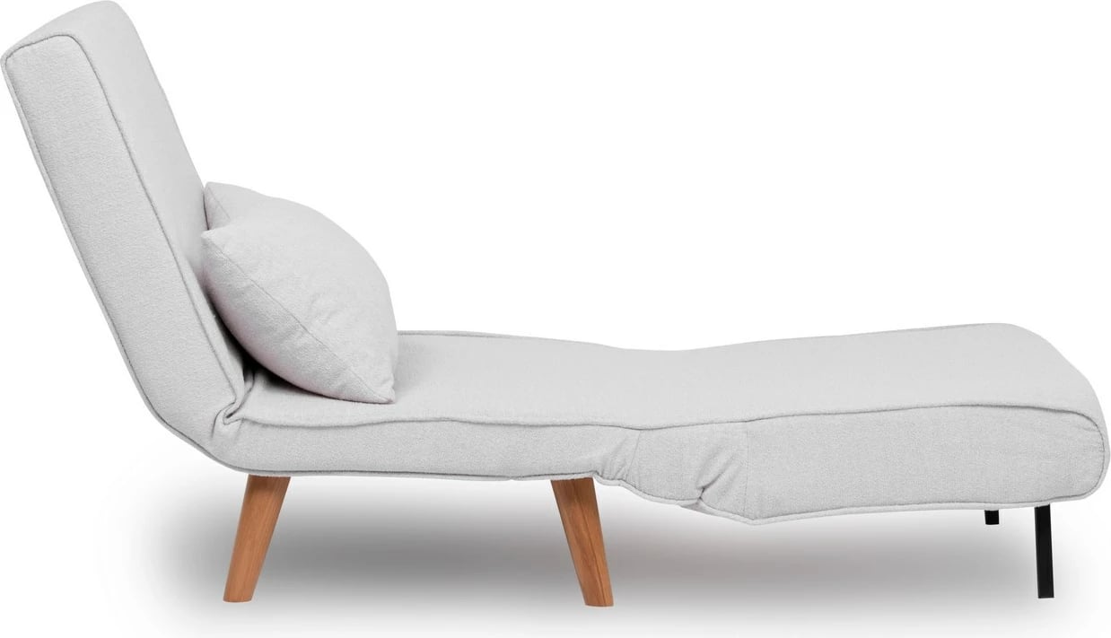 Krevat-karrige një vendi Atelier del Sofa, Folde Single, material teddy, e bardhë