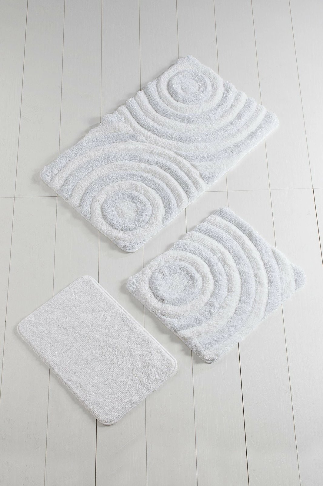 Set tapetash për banjo, 3 copë, Mijölnir, model vale, e bardhë