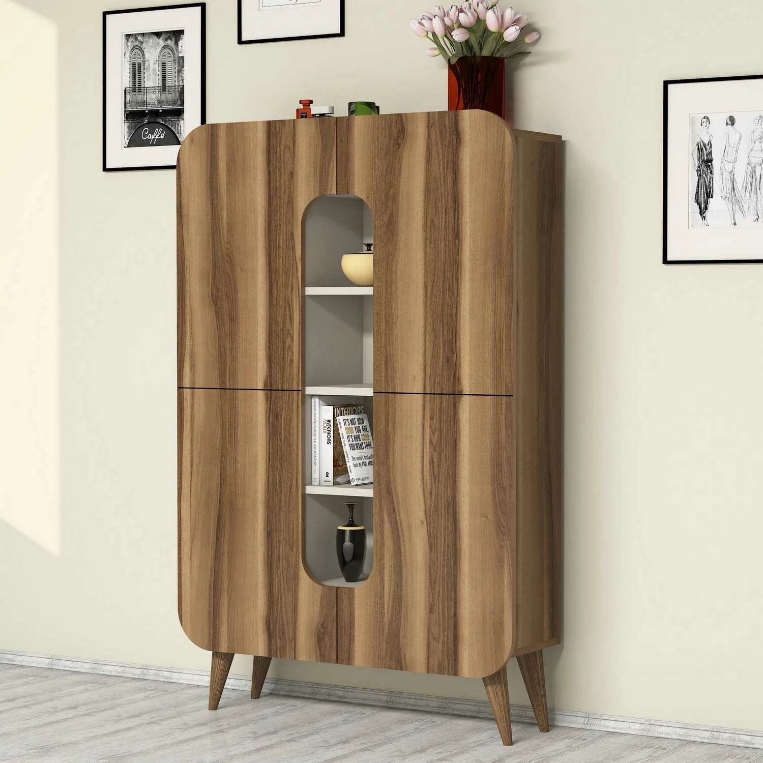 Dollap multifunksional Hanah Home, ngjyrë arr dhe krem, Mine