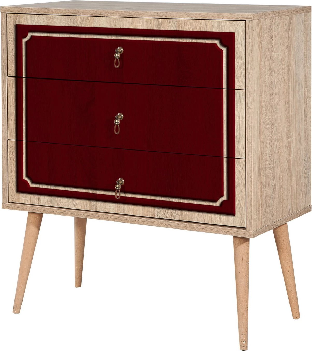 Komodë Skye Decor, Trio - 621, ngjyrë lisi Sonoma