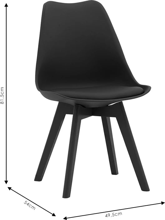 Karrige Gaston PP-PU, këmbë druri, e bardhë