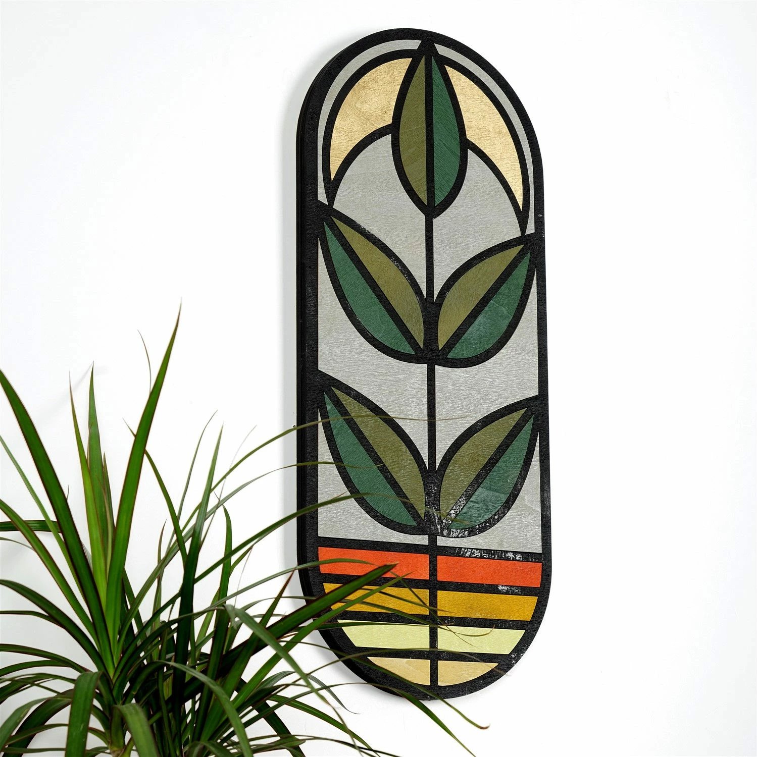 Aksesor dekorativ prej druri për mur, Wallity, ART061, shumëngjyrësh, 53x22x2cm