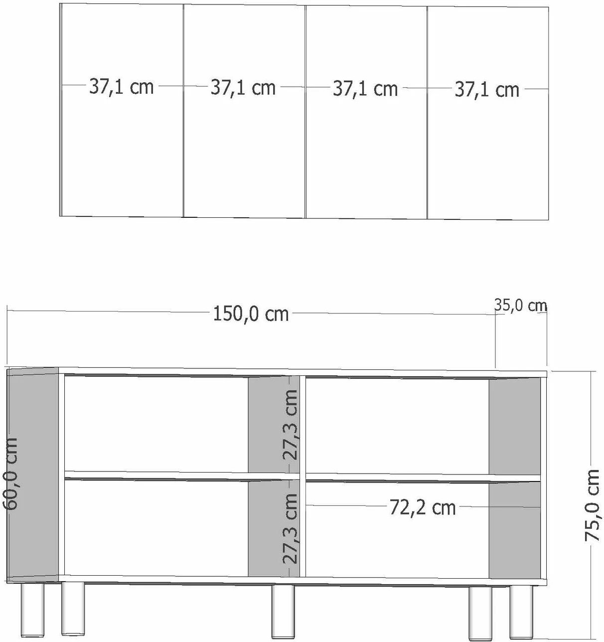 Konsol Skye Decor, Elisa KB150 Bohem, ngjyrë lis safir dhe e bardhë