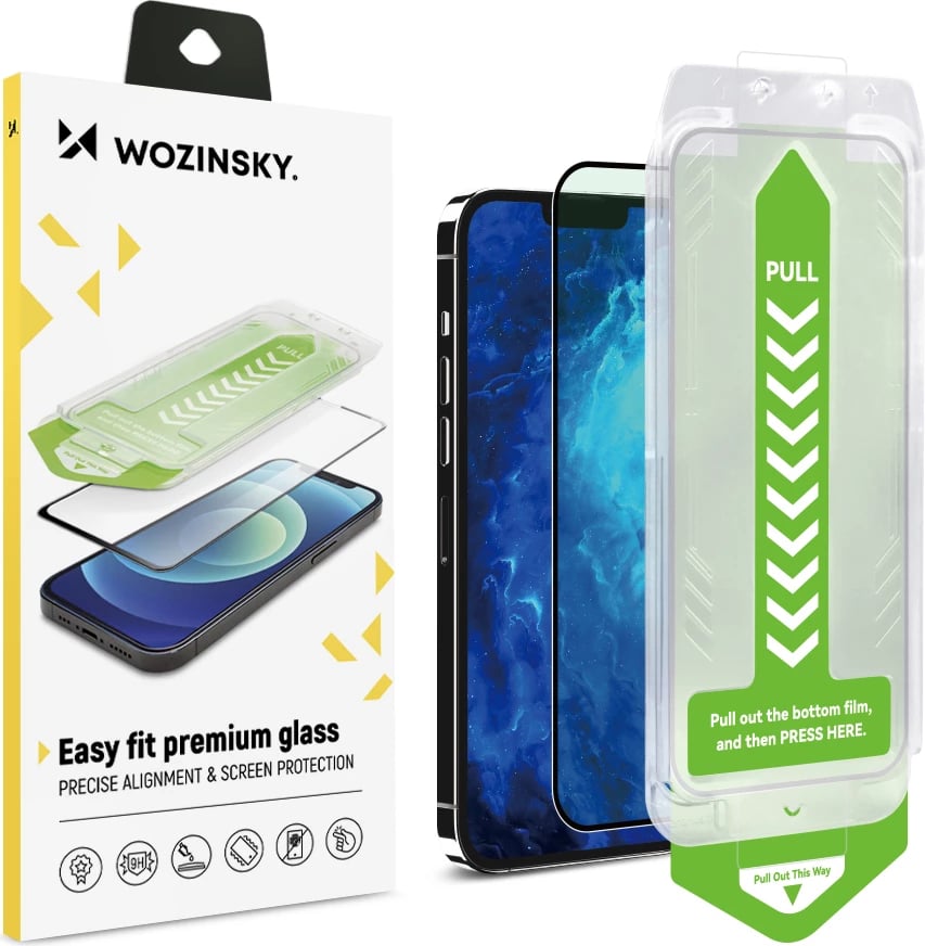 Xham i temperuar Wozinsky Premium Glass me kornizë montimi për iPhone 13 Pro Max, i zi