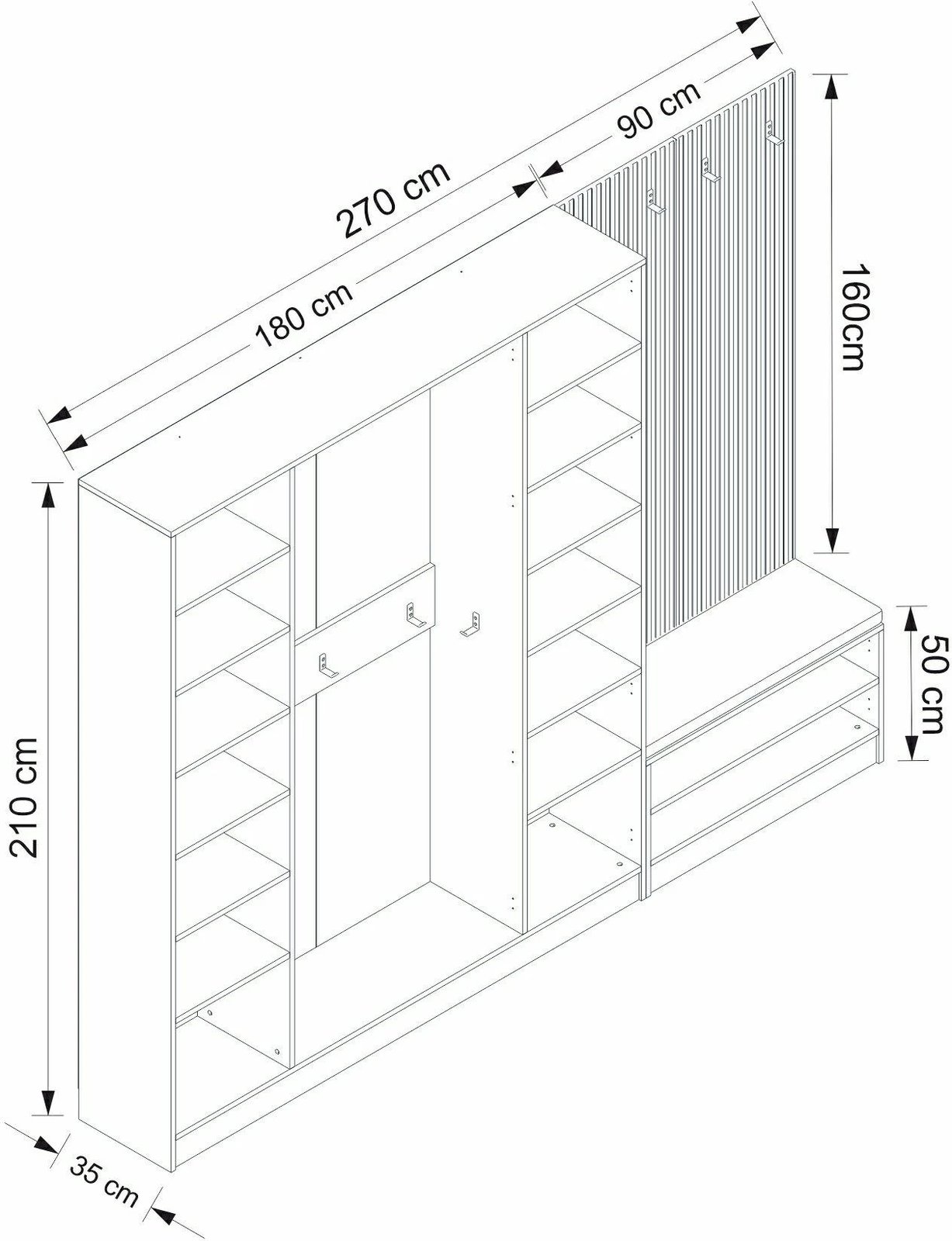 Stendë korridori, ngjyrë e bardhë, Skye Decor, Noah - 8321