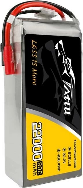 Bateri LiPo Tattu 22000mAh 22.2V 30C 6S1P me AS150+XT150