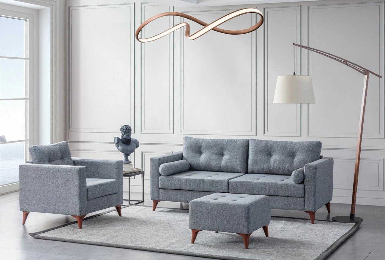 Karrige Wing Atelier del Sofa, ngjyrë gri, Kraft