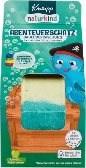 Bombë për banjo për fëmijë Kneipp Mysterious Treasure Fizzy Bath, 1 copë