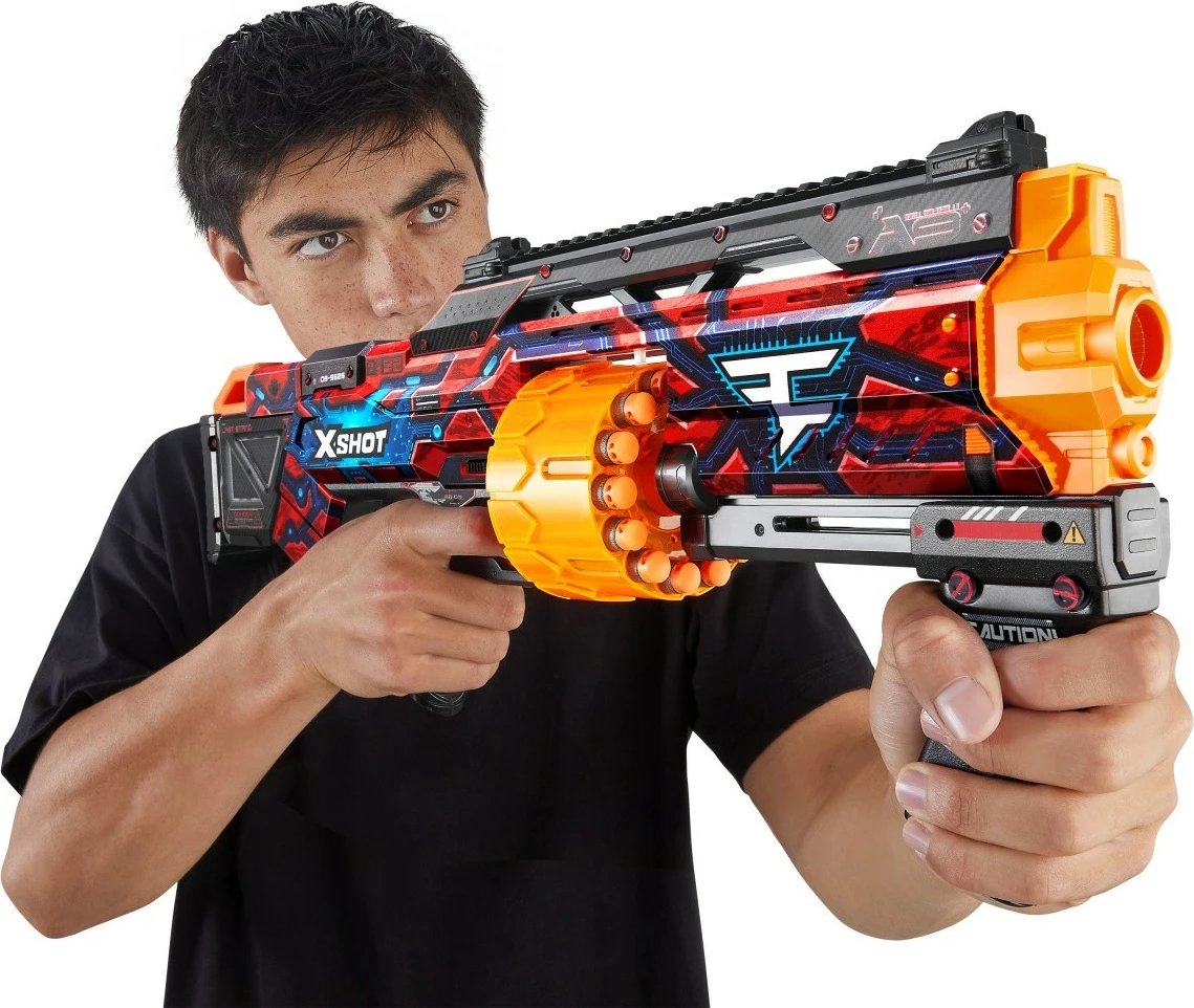 Blaster lodër ZURU X-Shot Skins Last Stand FaZe Clan me 16 shigjeta, shumëngjyrëshe