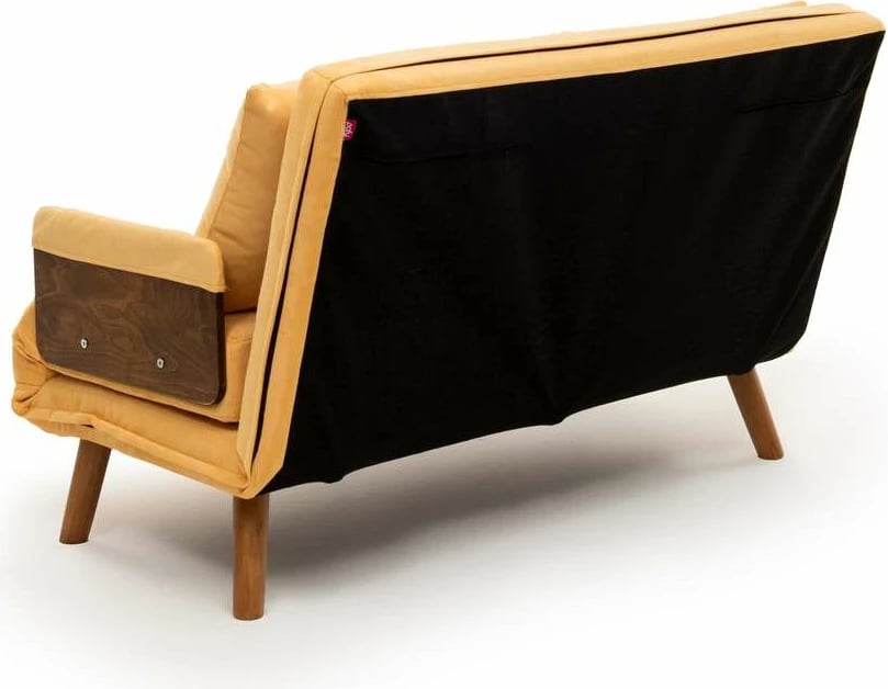 Divan i shndërrueshëm në krevat, 2 vende, Cosmo, ngjyrë mustard