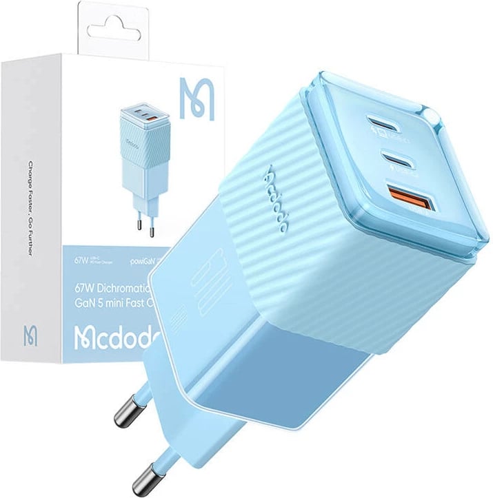 Karikues Mcdodo CH-1503, 67W, 2x USB-C, USB-A, blu