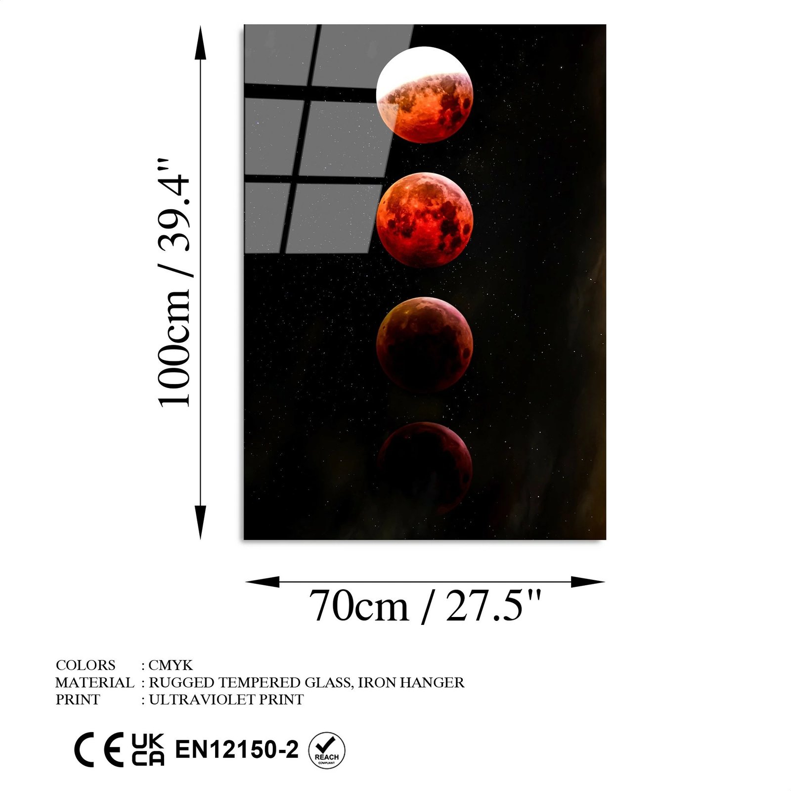 Pikturë dekorative prej xhami të temperuar, Wallity UV-201, shumëngjyrëshe, 70x100cm