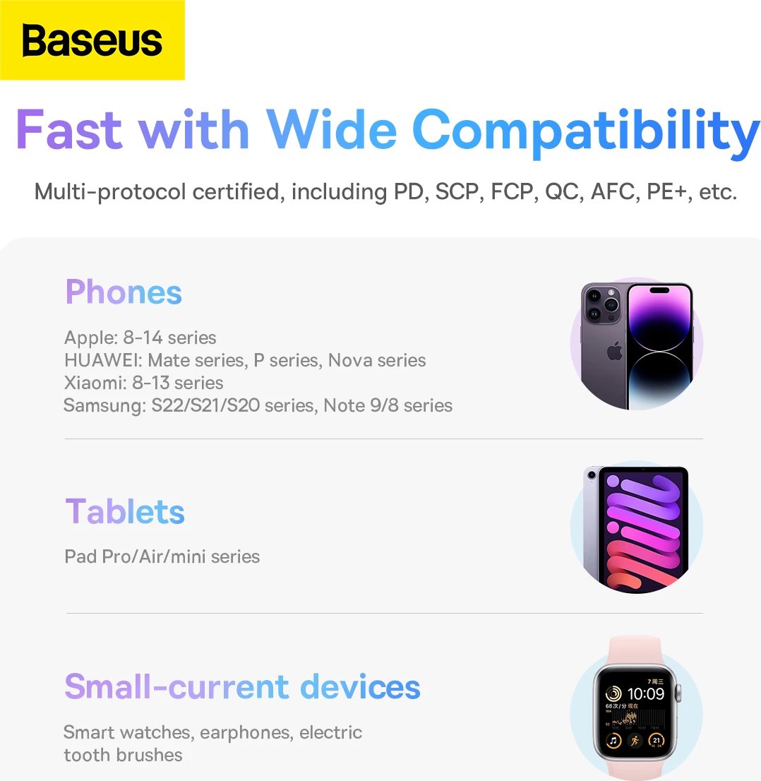 Powerbank Baseus Comet Series PPMD020002, 10000mAh, 22.5W, me ekran, me kabllo USB-C dhe Lightning, e bardhë
