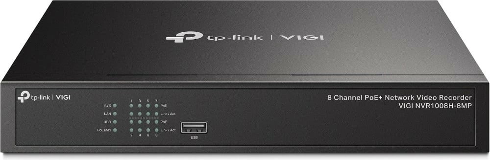 Regjistrues rrjeti video TP-LINK VIGI NVR1008H-8MP, 8 kanale, PoE+, i zi Regjistrues rrjeti video TP-LINK VIGI NVR1008H-8MP, 8 kanale, PoE+, i zi
