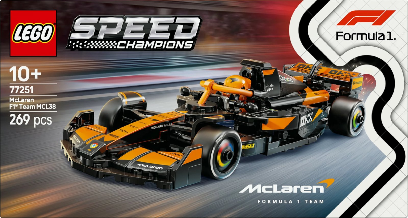 Set ndërtimi LEGO McLaren F1® Team MCL38, 269 pjesë, shumëngjyrësh