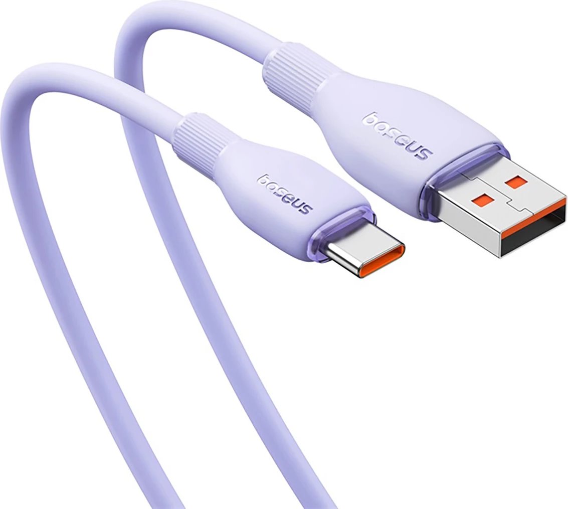Kabllo Baseus Pudding USB-A në USB-C 2m, 100W, Vjollcë