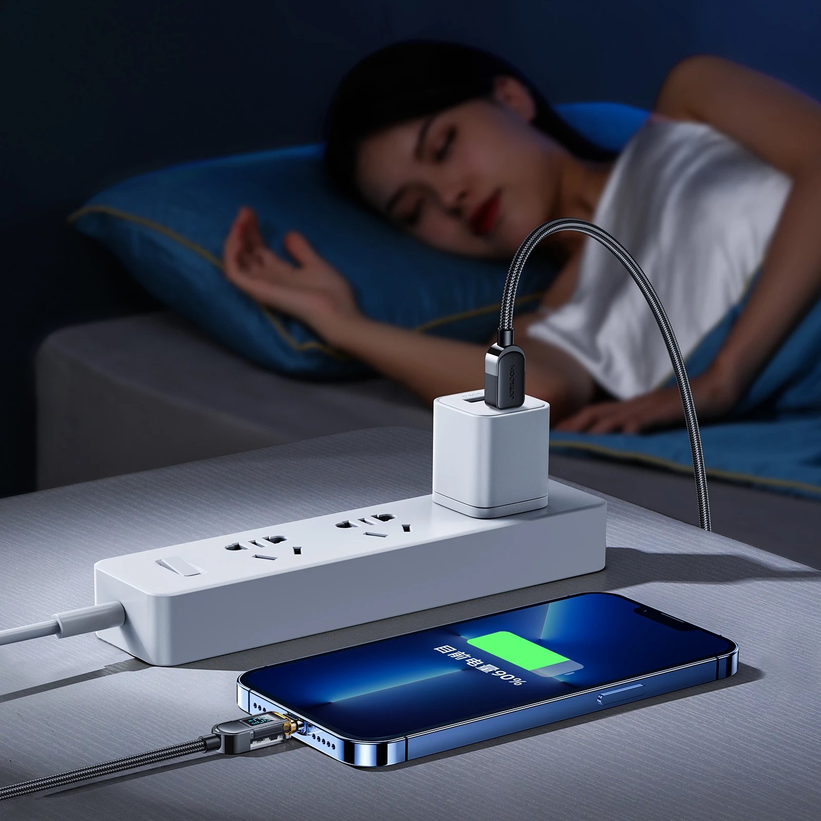 Kabllo Joyroom A4 S-CL020A4 USB-C në Lightning me ekran LED, 1.2m, 20W, e zezë