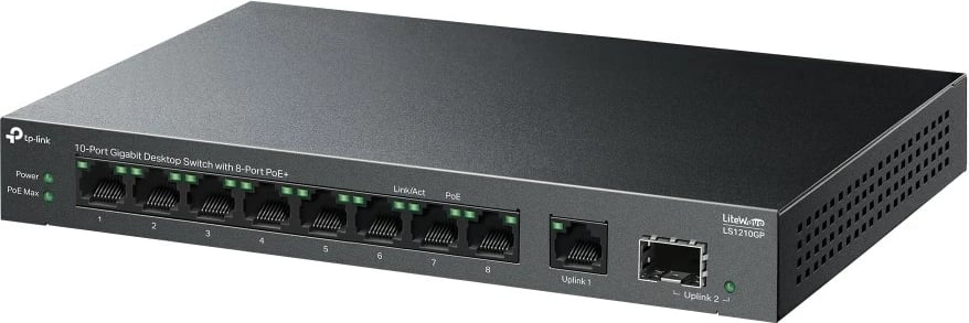 Switch TP-Link LiteWave LS1210GP, 10-Port Gigabit, PoE+, i zi