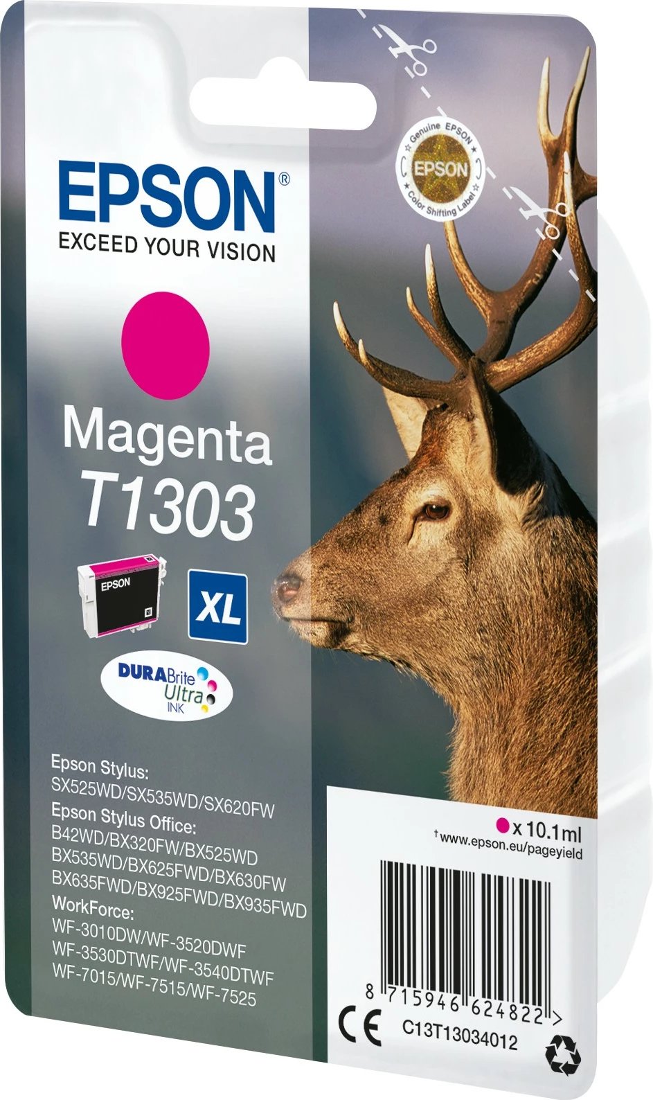 Toner Epson Stag Singlepack Magenta T1303 DURABrite Ultra Ink, High (XL) Yield, Magenta