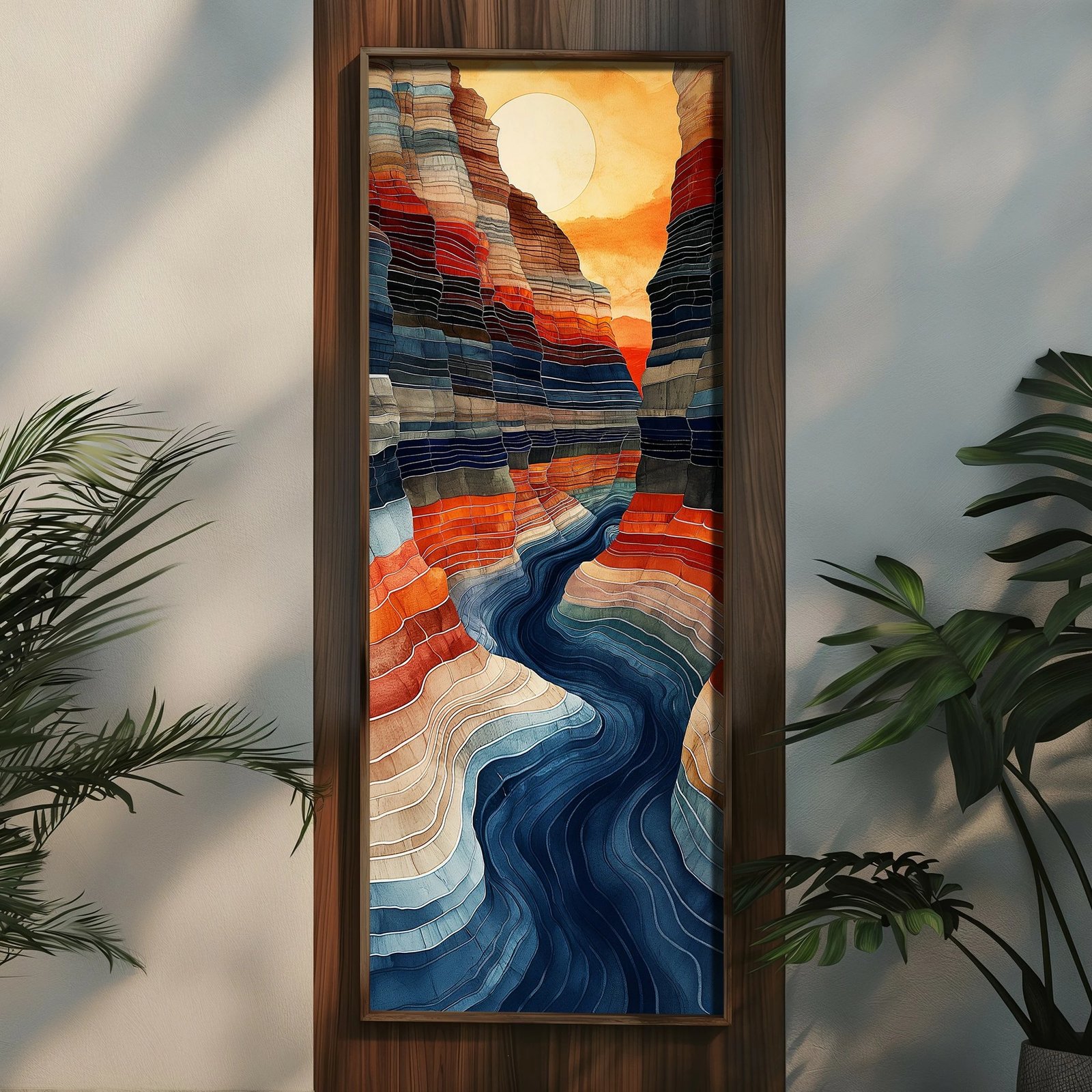 Pikturë dekorative me kornizë MDF, shumëngjyrëshe, Wallity, LONG013-S/120-40