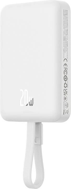 Powerbank Baseus Magnetic Mini 10000mAh, MagSafe, 20W, i bardhë