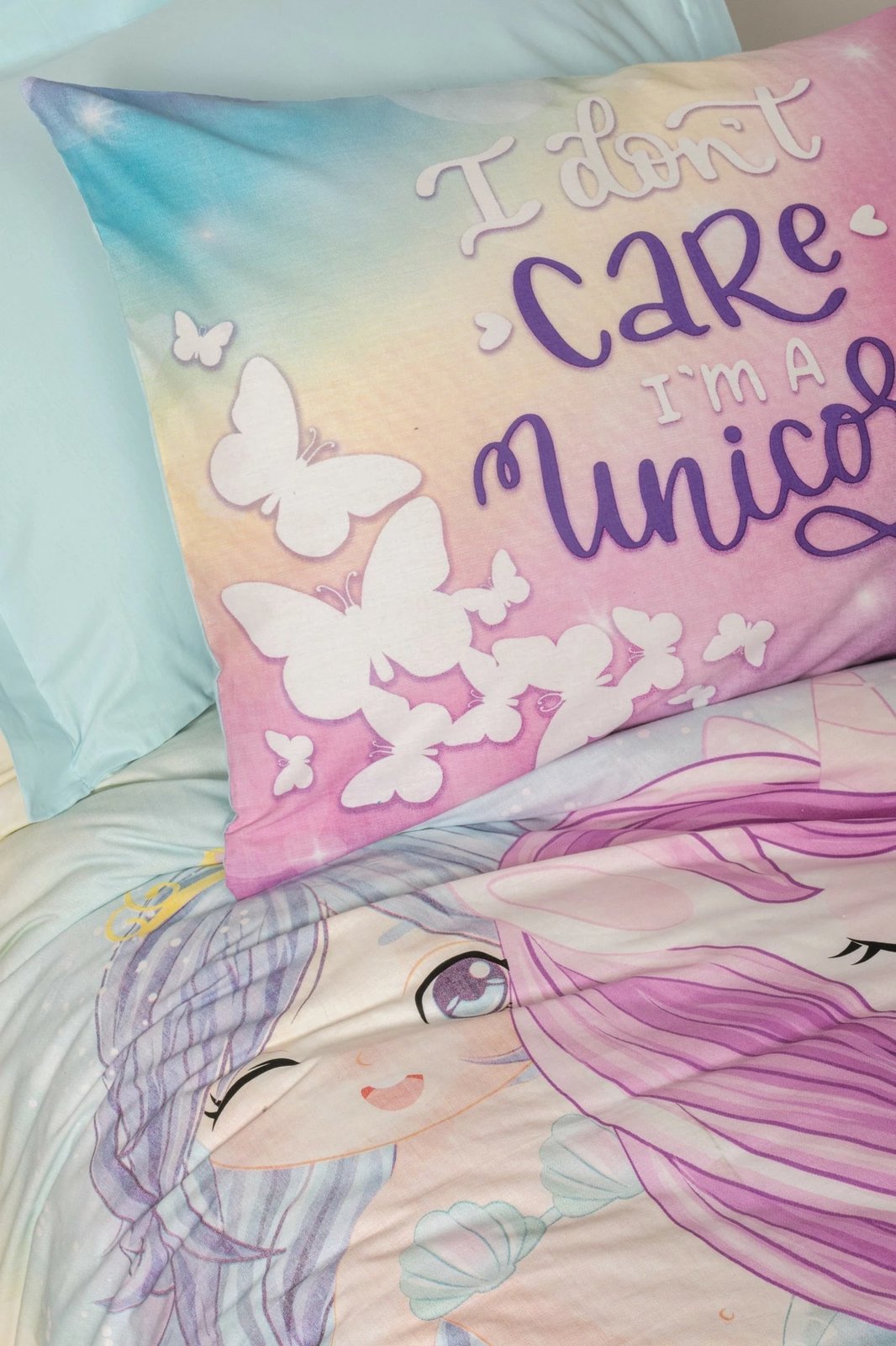 Set mbulesë për jorgan Ranforce Young, Sirena, ngjyrë mint