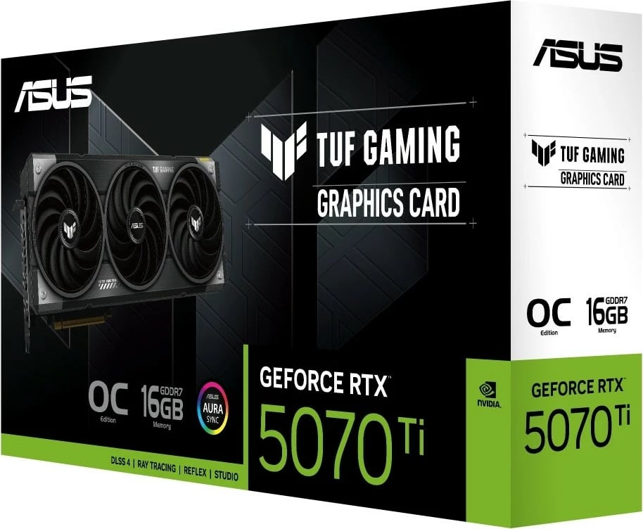 Kartelë grafike Asus GeForce RTX 5070 Ti TUF Gaming OC, 16GB GDDR7, 256-bit, e zezë