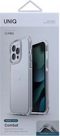 Mbështjellës UNIQ Combat për iPhone 13 / iPhone 13 Pro, transparent