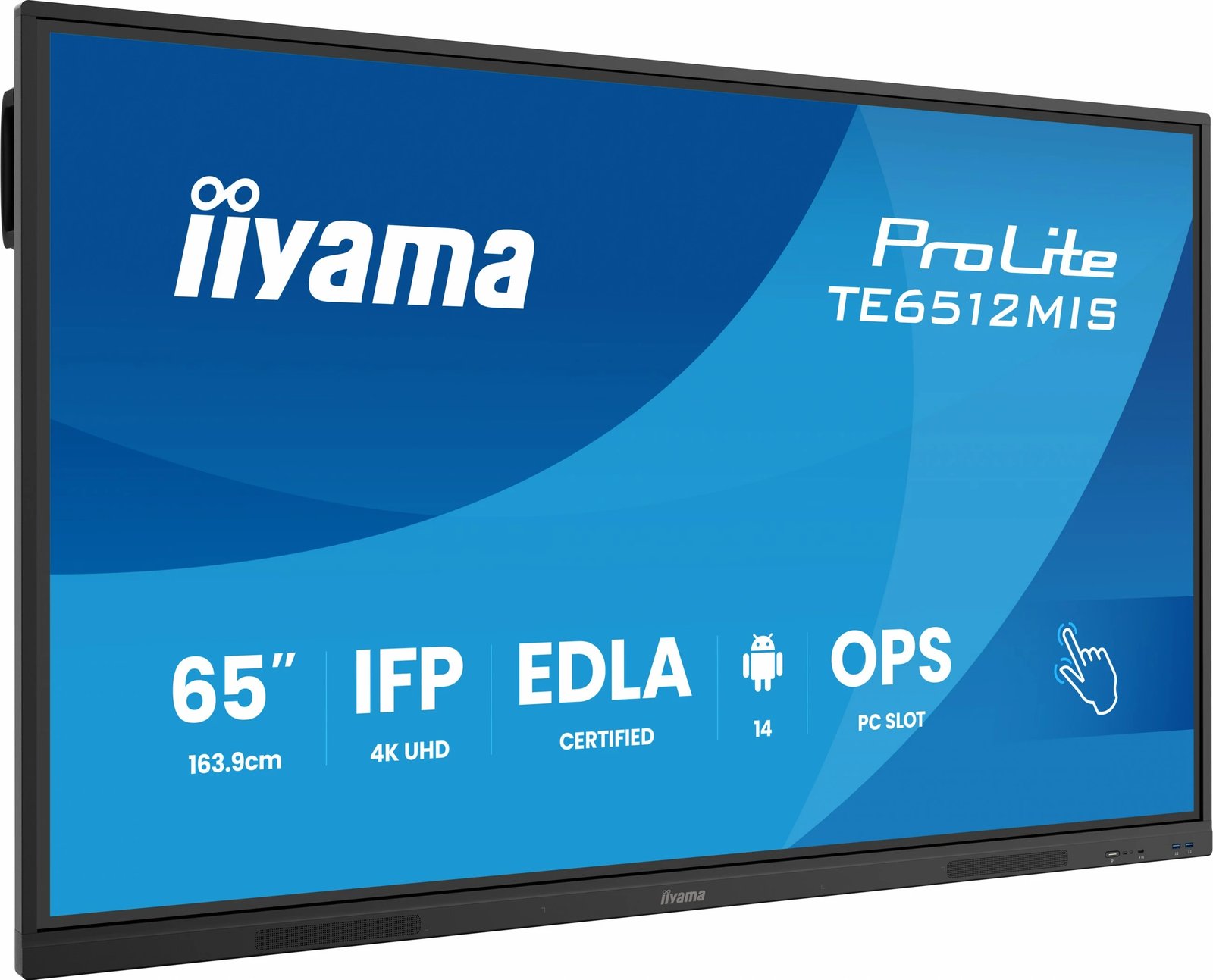 Ekran i madh me prekje iiyama ProLite TE6512MIS 65 inç 4K UHD, i zi