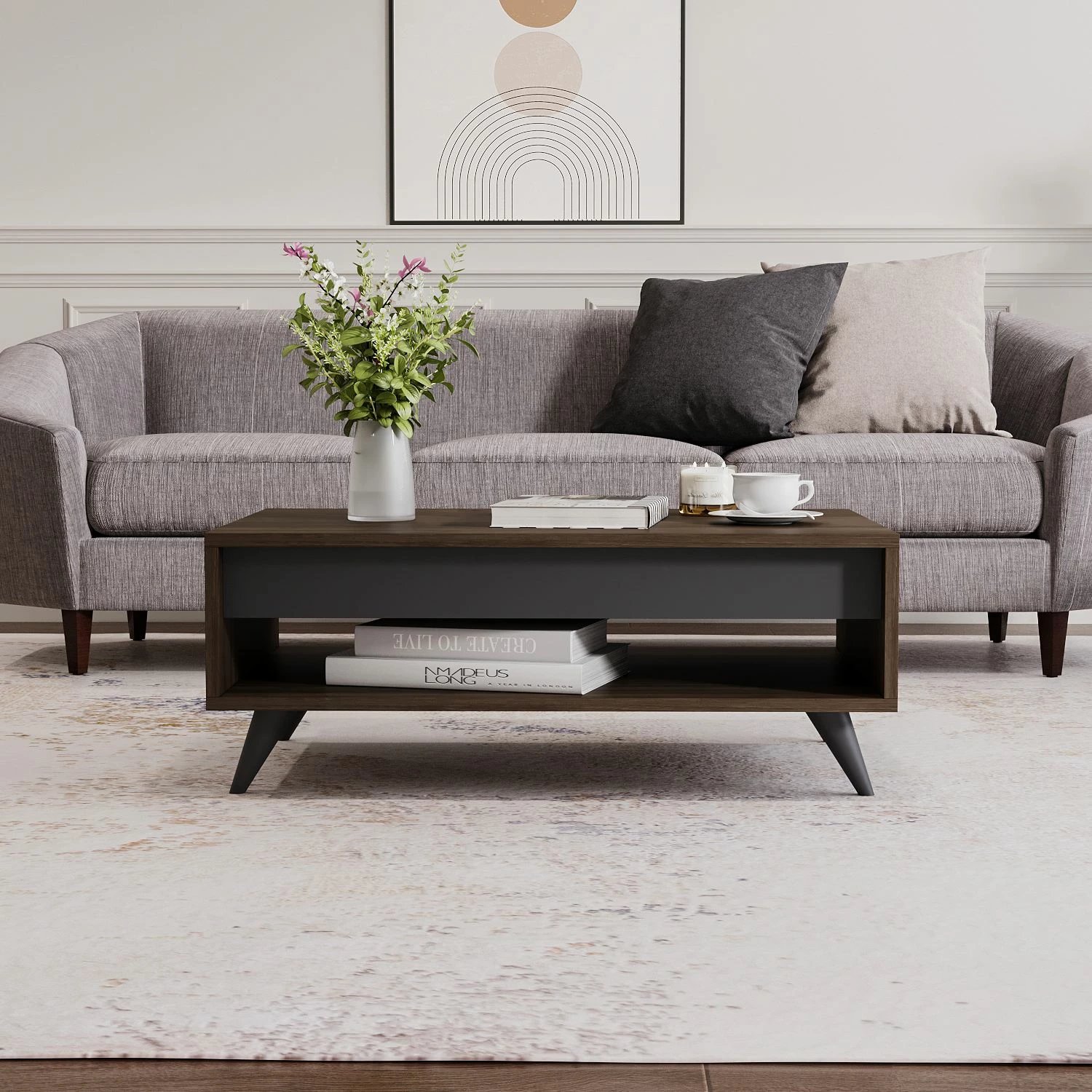 Tavolinë kafeje Skye Decor, Century, ngjyrë arre