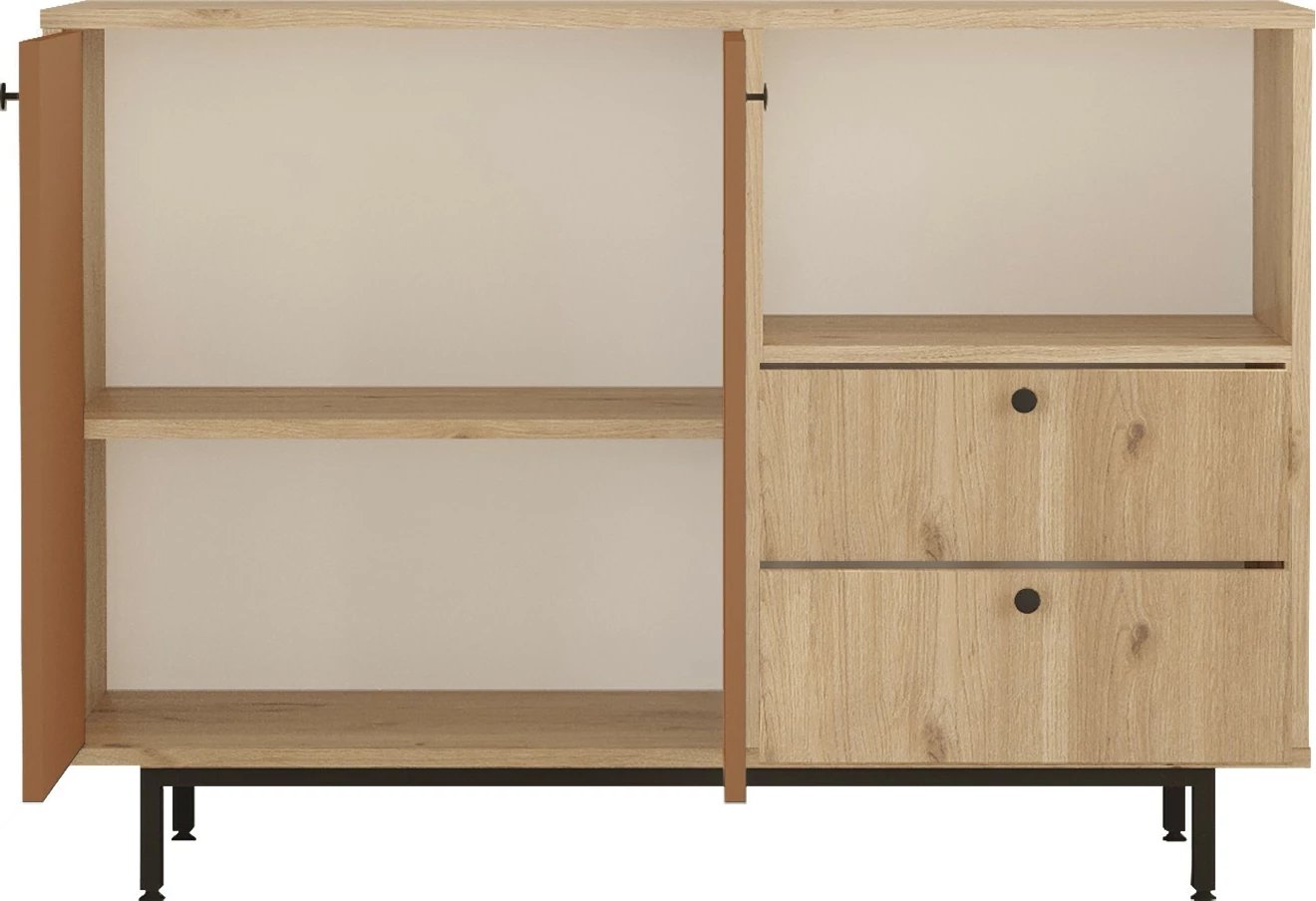 Dollap multifunksional Skye Decor, RE2-SK, ngjyrë lis dhe e kuqe qeramike