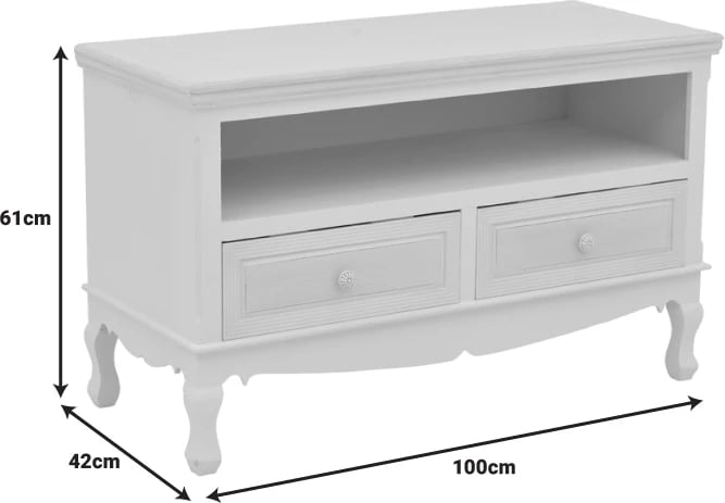 Dollap TV Joliene, ngjyrë natyrale-antike, MDF, 100x42x61cm