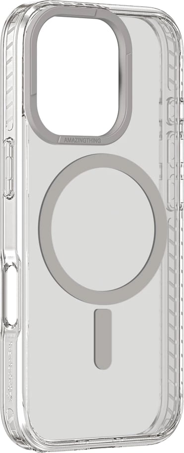 Mbështjellës AmazingThing Titan Pro Mag me unazë magnetike për iPhone 16 Pro Max, Gri