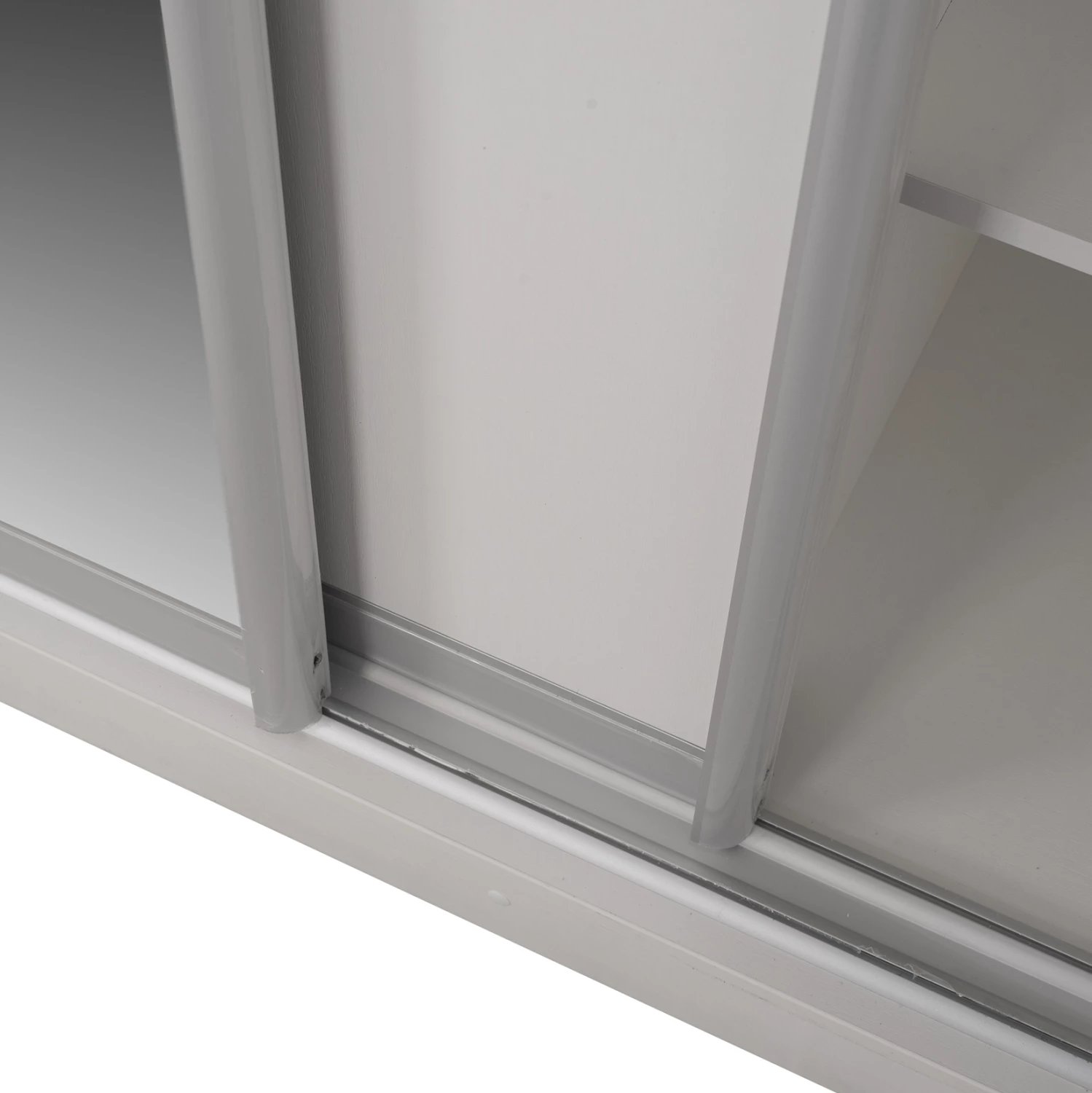 Garderobë me dyer rrëshqitëse, melaminë e bardhë, me pasqyrë, FH2435.03, 200x60x210 cm