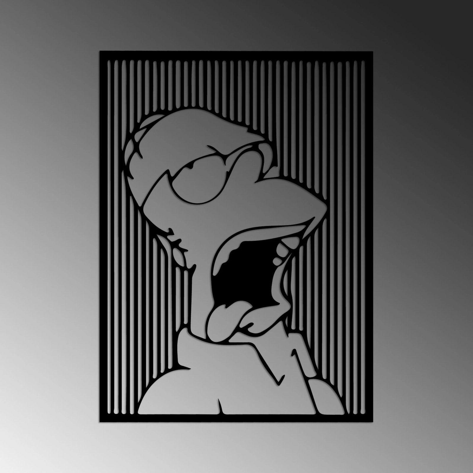 Aksesor dekorativ metalik për mur, Wallity, Sımpson 1, ngjyrë e zezë, 41x56cm